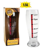 Beer-tumbler glass beer-o-meter 1.5l