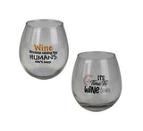 Tumbler glass wine stemless w/print 475ml