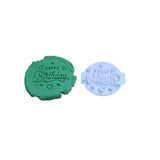 Hubbe Cookie Cutter - Happy Birthday with Hearts and Stars Embosser