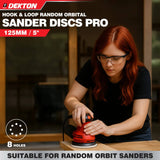 DEKTON 5PC Hook & Loop Random Orbital Sander Discs Pro - 40 Grit