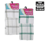 Dish cloth + swab set 2pc honeycomb