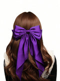 Large Satin Hair Bow Clip