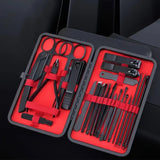 24 Piece Black Stainless Steel Nail Clipper Set