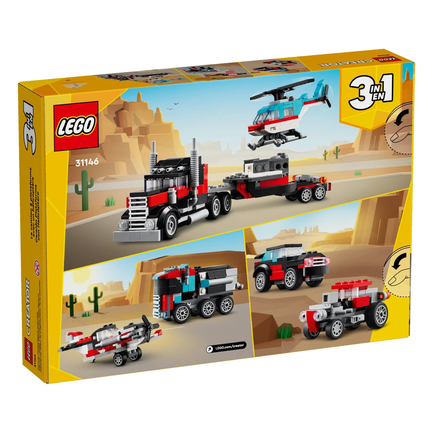 LEGO 31146 Creator 3-in-1 Flatbed Truck with Helicopter