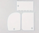 3 Piece Icing scrapers, combs and smooth