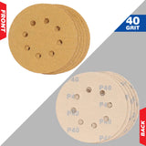 DEKTON 5PC Hook & Loop Random Orbital Sander Discs Pro - 40 Grit