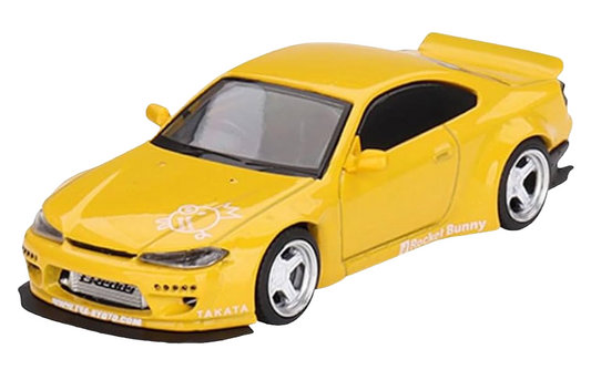 Mini GT Nissan Silvia S15 Rocket Bunny Bronze Yellow 1:64 Model