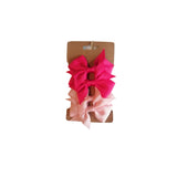 4 Piece Small Hair Bow Clips -Asssorted Colours