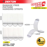 DEKTON Gecko Stix 4PC Picture Hanging Strips - Large