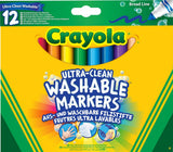 Crayola 12 Piece Ultraclean Broad Markers - 58-8340