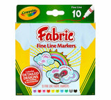 Crayola Fine Line Fabric Markers 10 Piece - 58-8633