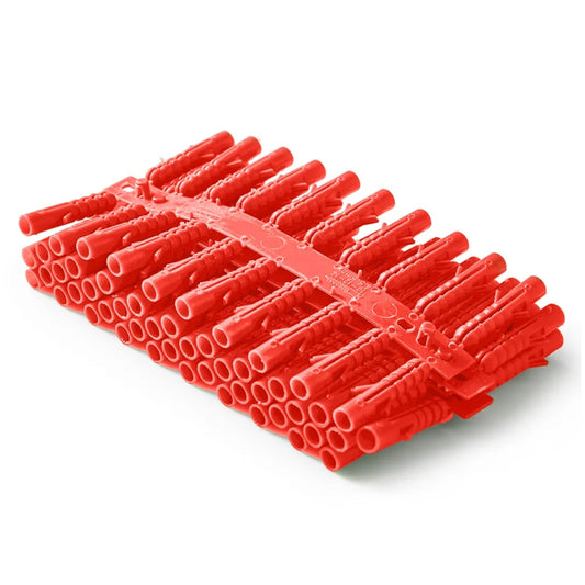 Maxifix 100PC 6mm Red Plastic Wall Plugs