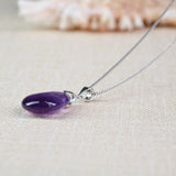 COAI 925 Sterling Silver Amethyst Waterdrop Pendant for Women