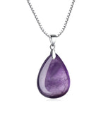 COAI 925 Sterling Silver Amethyst Waterdrop Pendant for Women