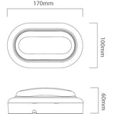 Eurolux Oval Bulkhead Black 220 -240V 60Hz 8W