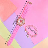 Unicorn Silicone Strap Watch & Beaded Bracelet Set