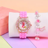 Unicorn Silicone Strap Watch & Beaded Bracelet Set
