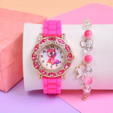 Unicorn Silicone Strap Watch & Beaded Bracelet Set