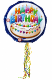 Happy Birthday Round 44cm Cake Piñata