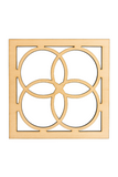 Wooden Geometric Square Cross Coaster