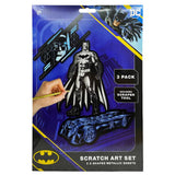 DC Comics Batman Shaped Metallic Scratch Art & Scraper Set 3 Piece