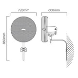 Eurolux Hurricane Wall Fan 2 Blades Silver