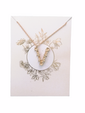 Golden Floral Initial  Pendant Necklace