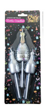 Crazy Party 3 Piece Metallic Bottle Birthday Candle Sets