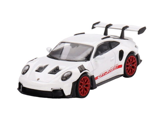 Mini GT Porsche 911 992 GT3 RS White with Pyro Red 1:64 Model