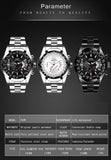 OPK Men's Luminous Waterproof Watch - Silver