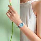 OLEVS Luxury Stainless Steel Women's Watch - Silver & Blue