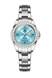 OLEVS Luxury Stainless Steel Women's Watch - Silver & Blue