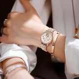 OLEVS Luxury Women's Mechanical Watch Set - Gold & White Dial
