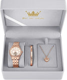 OLEVS Luxury Women's Mechanical Watch Set - Gold & White Dial