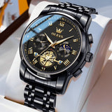 OLEVS Men's Classic Roman Dial Chronograph Watch - Black