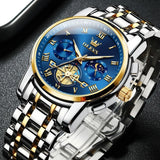 OLEVS Men's Classic Roman Dial Chronograph Watch - Silver