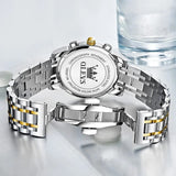 OLEVS Men's Stainless Steel Dress Quartz Watch - Silver & Gold