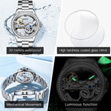 OLEVS Women's Automatic Mechanical Watch Set - Silver