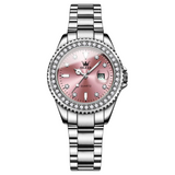 OLEVS Women's Elegant Quartz Timepiece Watch - Silver-Pink