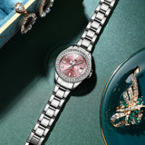 OLEVS Women's Elegant Quartz Timepiece Watch - Silver-Pink