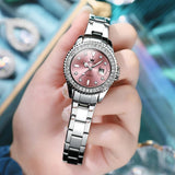 OLEVS Women's Elegant Quartz Timepiece Watch - Silver-Pink