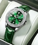 OLEVS Women's Elegant Quartz Timepiece Watch -  Silver-Green