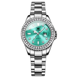 OLEVS Women's Elegant Quartz Timepiece Watch - Silver-Blue