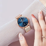 OLEVS Women's Luxury Watch Set - Rose Gold & Blue