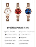 OLEVS Women's Luxury Watch and Bracelet Set - Rose Gold