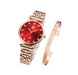 OLEVS Women's Luxury Watch and Bracelet Set - Rose Gold
