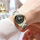 OLEVS Women's Quartz Watch with Roman Numerals -  Black-Gold
