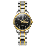 OLEVS Women's Quartz Watch with Roman Numerals -  Black-Gold