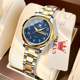 OLEVS Women's Quartz Watch with Roman Numerals -   Blue-Gold
