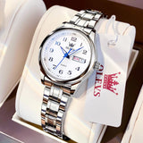 OLEVS Women's Quartz Watch with Roman Numerals - Silver